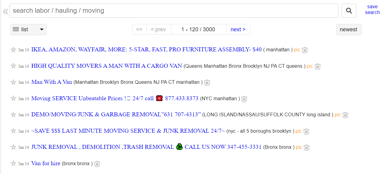 hiring movers from craigslist