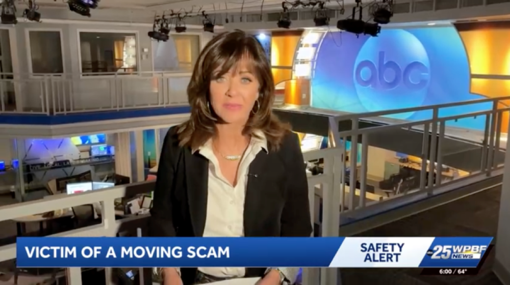 WPBF 25 news report about a victim of a moving scam